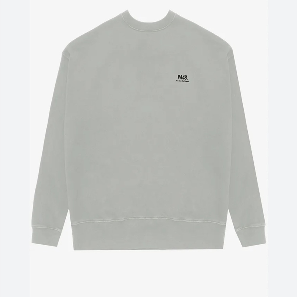 P448 You Can Surf Later Pullover Organic Crew Neck Oversized Unisex Sweatshirt